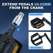 Addmotor Bike Pedal Extender, 1 Pair Bicycle Pedals Extension Adapter, Pedal Crank Extension Tool for 9/16 inch Pedals