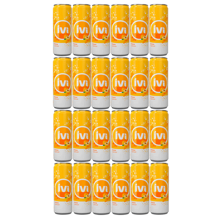 (Pack of 24) Ivi Ricoco Apricot Soda 330ml Cans (2in1) Miras Trademark Measuring Spoon Included)