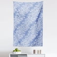 thumbnail image 1 of Abstract Tapestry, Japanese Style Curly Swirly Stripes Ocean Circle Sea Traditional Painting, Fabric Wall Hanging Decor for Bedroom Living Room Dorm, 5 Sizes, Ceil Blue and White, by Ambesonne, 1 of 1