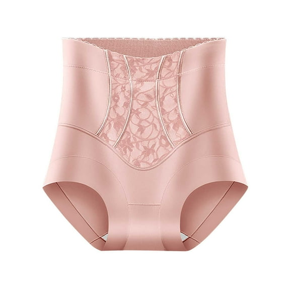 Gfyviroh Women's Panties Casual Seamless Tummy Control Hip Lift Underpant Briefs Thin Comfortable High-rise Lace Printing Briefs