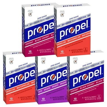 Propel Powder Packets, 3 Flavor Variety Pack, Electrolytes, Vitamins and No Sugar, Packaging May Vary, 10 Count (Pack of 5)