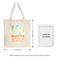 thumbnail image 3 of Colorful Tote Bag with " BEACHES COREE BOOTIES BESTLESS " design featuring palm trees and tropical drinks perfect for travel and shopping, 3 of 4