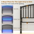 thumbnail image 6 of Yoneston 46.76” High Arc Metal Full Size Headboard with LED Light & Charging, Height Adjustable Metal Platform Bed Headboard – Black, 6 of 11