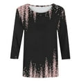 thumbnail image 4 of HTNBO 3/4 Sleeve Shirts for Women Casual Round Neck Tops Women's Winter Trends, 4 of 5