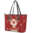 thumbnail image 2 of Binienty Christmas Elk Handbags for Women Red Cute Women'S Top-Handle Handbags Waterproof Zipper Tote Handbags for Ladies Girls Funny Christmas Gifts for Daughter, 2 of 5