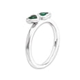 thumbnail image 3 of Lab-Created Emerald Double Heart Ring 2/5 Carat (ctw) in Sterling Silver, 3 of 4