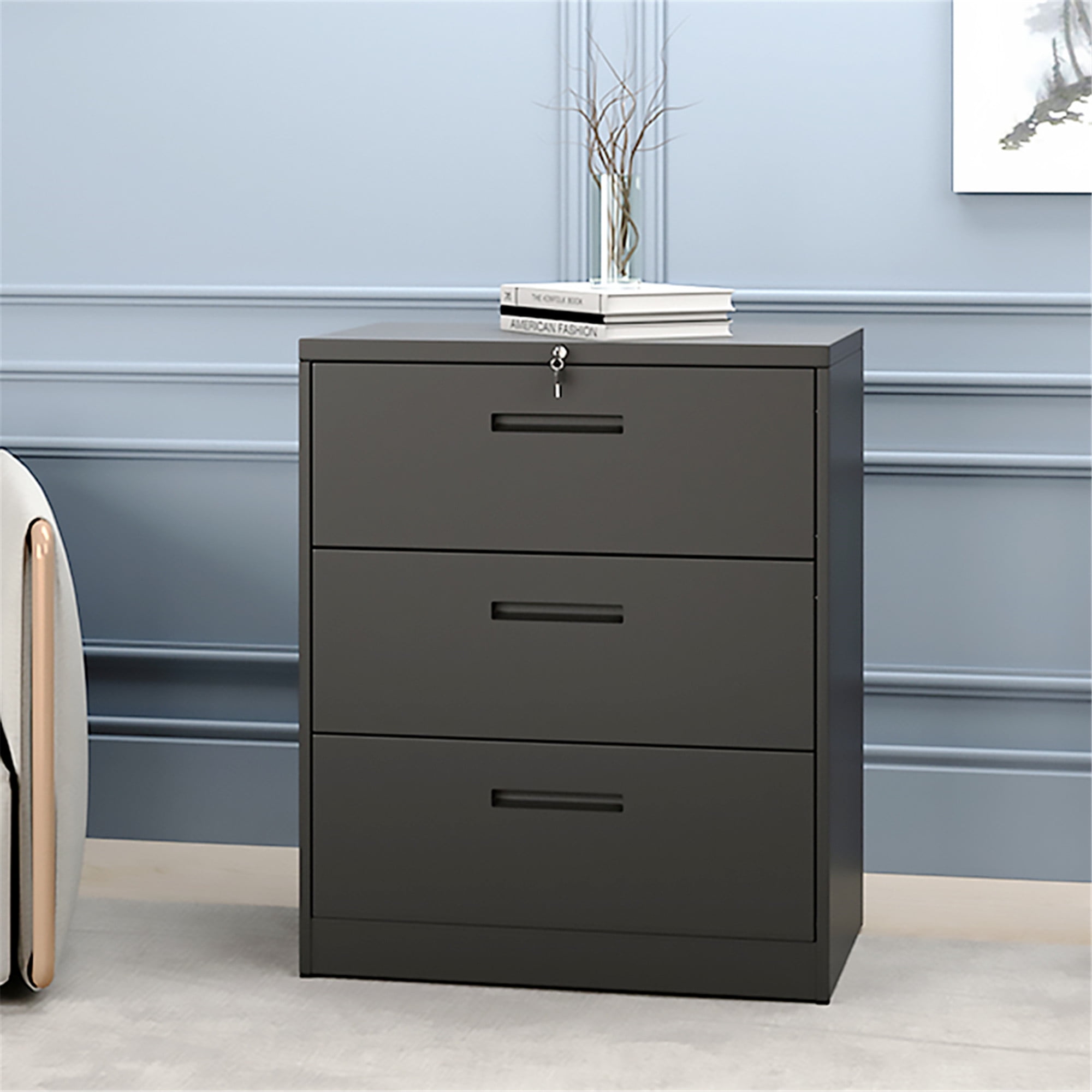 Irene Inevent Metal Lockable File Cabinet with 3 Drawers ...