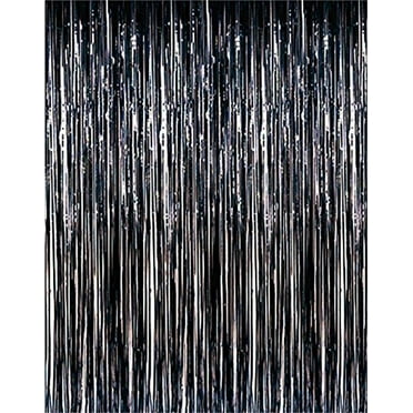 3' x 8' Silver Tinsel Foil Fringe Door Window Curtain Party Decoration ...