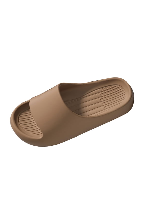 Home Slippers for Women And Men Trendy Non-Slip Eva Materials Summer Shoes Flat Heel Women's Slippers Open Toe Soft Breathable Comfortable Walking Shoes Khaki 36