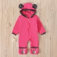 thumbnail image 2 of WUANDIXFA Baby Winter Fleece Jumpsuit, Full Zip-Up Soft Hooded Thicken Warm Newborn Home 0 3 6 18 24 Months One‑Piece Romper, Hot Pink, 12-18 Months, 2 of 9