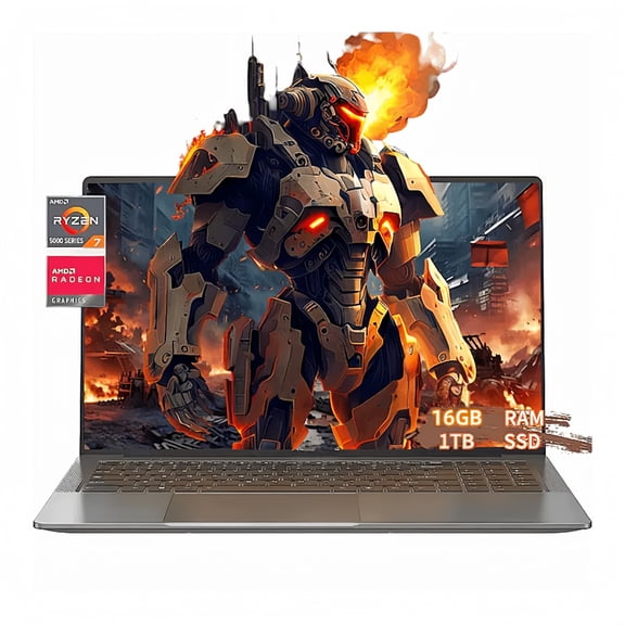 Laptop 15.6 FHD Gaming Laptop, AMD Ryzen 7 5825U, 16GB RAM, 1TB SSD, Windows 11PRO, Graphite, WiFi 6, Backlit KB.