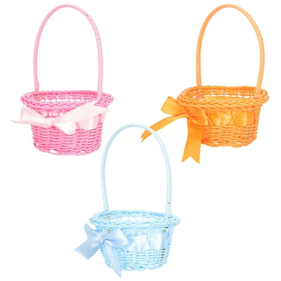 FONDOTIN Food Basket Plastic Assorted Color For Special Events 3Pcs 5.1x4.3in