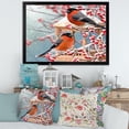thumbnail image 3 of Designart 'Two Tits Sit On A Snow-Covered Berries Branch ' Traditional Framed Art Print, 3 of 4