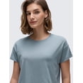 thumbnail image 4 of CRZ YOGA Women's Pima Cotton Workout Short Sleeve Shirts Loose Athletic Crop Tops Casual T-Shirt, 4 of 6