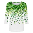 thumbnail image 4 of St. Patrick's Shirt for Women Clover Graphic Print T-Shirt Long Sleeve Crewneck Casual Fit Festival Apparel Shamrocks Gift St Paddy Day Top, 4 of 5