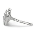 thumbnail image 3 of White Sterling Silver Ring Band Fashion Open Back Cubic Zirconia CZ Round Clear, 3 of 4