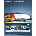 thumbnail image 3 of Nilight Headlight Assembly Compatible with 1998 1999 2000 2001 2002 Honda Accord Headlamps Replacement Black Housing Amber Reflector Upgraded Clear Lens Driver and Passenger Side, 2 Years Warranty, 3 of 8