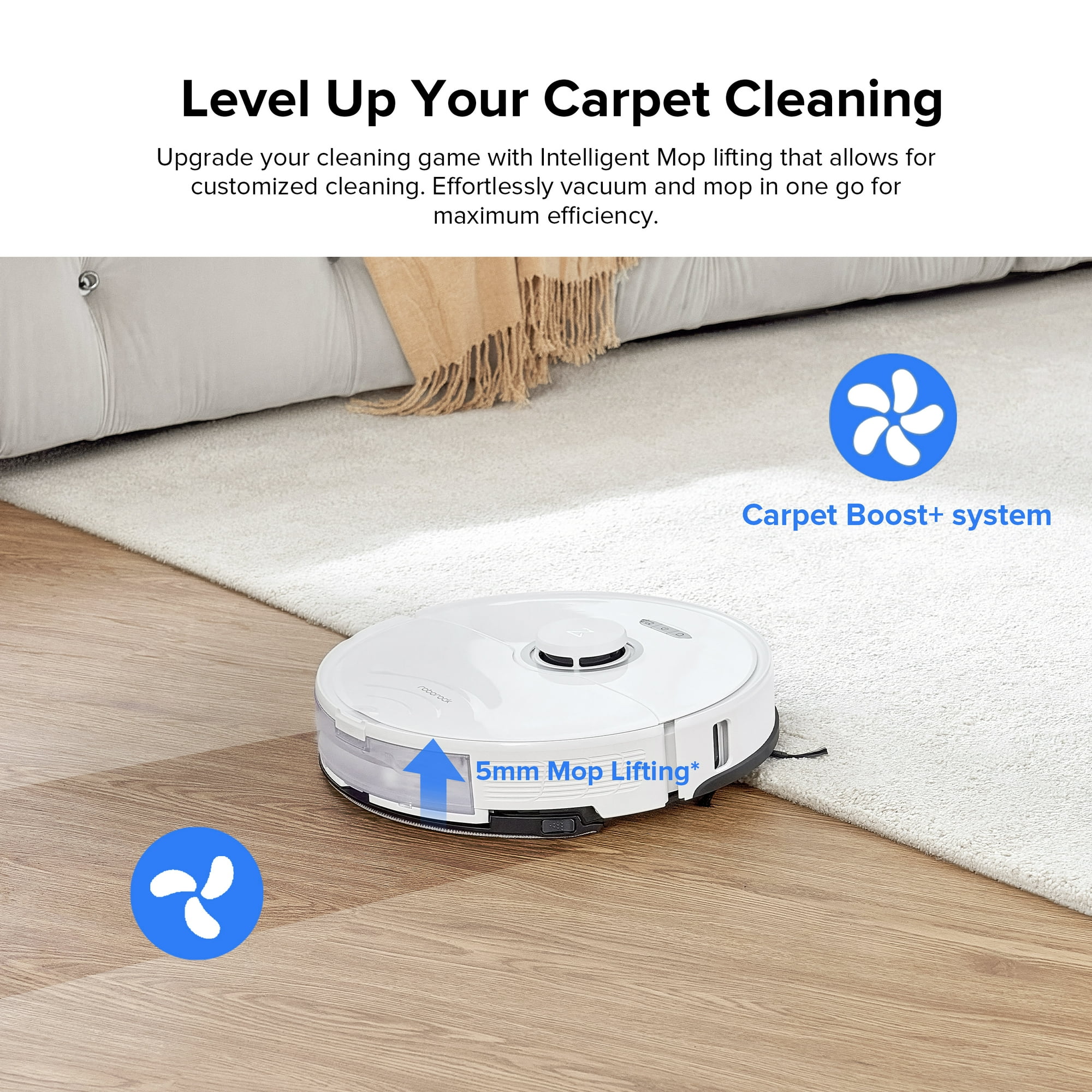 Roborock® S8+ Robot Vacuum Cleaner and Sonic Mopping with Auto-Emptying, 6000 Pa, and Obstacle Avoidance