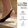thumbnail image 7 of Women 2 Pairs Sling Liner Socks Low Cut No Show Half Socks Slingback Invisible Non Slip Heel Liner Toe Topper Sock for Heels Flats Pumps Shoes Comfortable Breathable Footwear, Black, 7 of 7