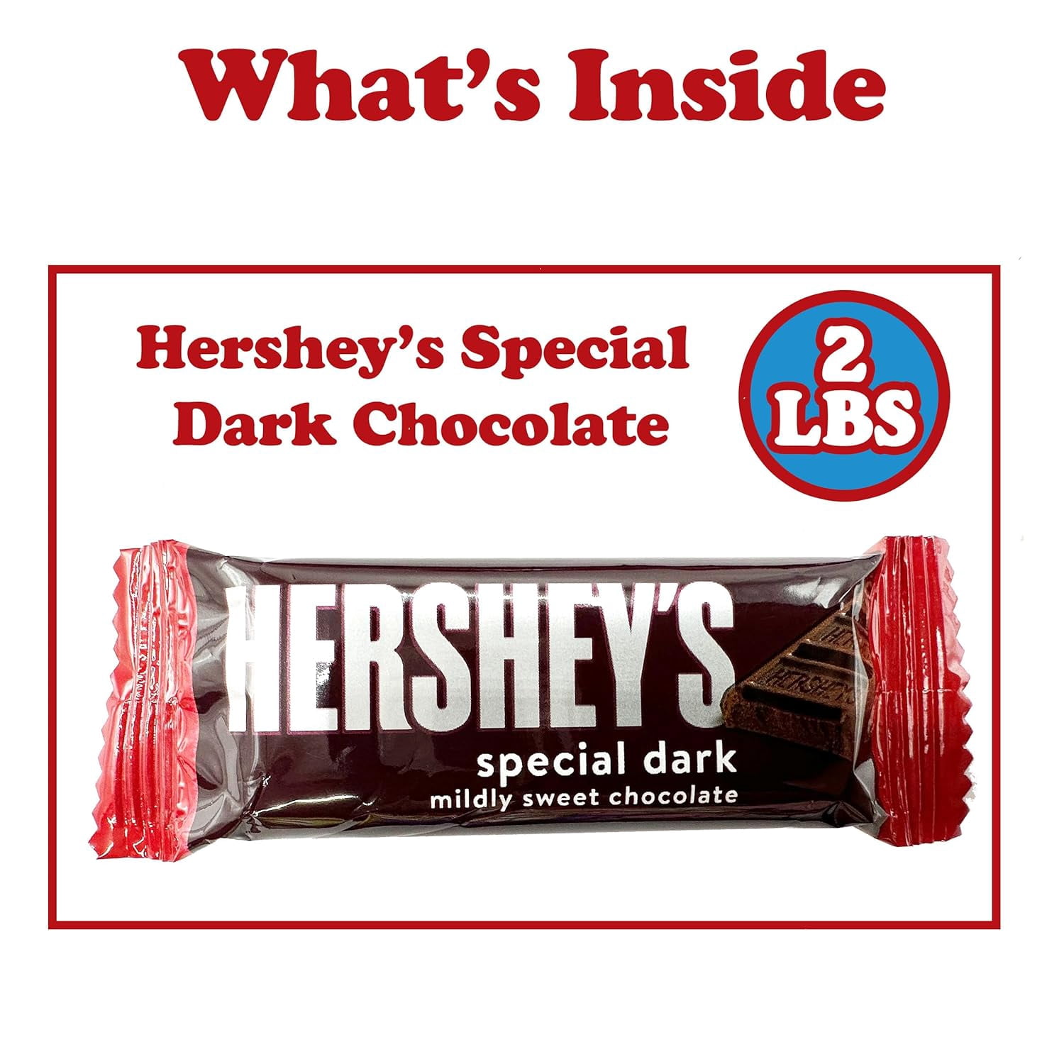 Hershey’s Special Dark Mini Chocolate Bars, 2 lb Bulk, Individually Wrapped Snack Size Candy