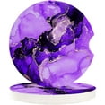 thumbnail image 1 of FMSHPON Marble Texture Purple Ink Set of 6 Car Coaster for Drinks, Absorbent Ceramic Stone Coasters Cup Mat with Cork Base for Home Kitchen Room Coffee Table Bar Decor, 1 of 5