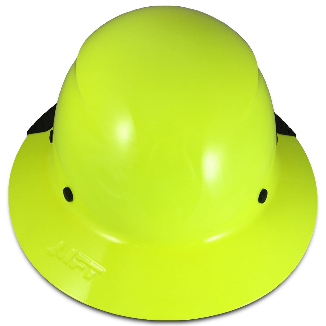 DAX Fiberglass Composite Hard Hat - Full Brim High-Viz Lime with Tote