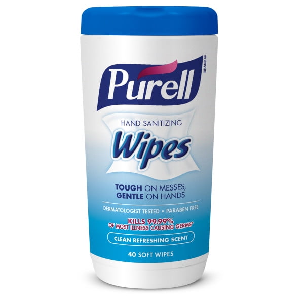 PURELL® Hand Sanitizing Wipes, Clean Refreshing Scent, Canister, 40