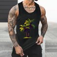 thumbnail image 2 of ZCFZJW Men's Gym Tank Tops Cute Summer Tropical Palm Tree Print Workout Muscle Tee Training Bodybuilding Fitness Sleeveless Graphic T Shirts Black XXXXL, 2 of 5