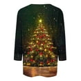 thumbnail image 3 of Otvok Merry Christmas Shirts Women O-Neck T Shirt 3/4 Sleeve Raglan Christmas Tee Holiday Tunic Tops, 3 of 6