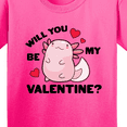 thumbnail image 4 of Inktastic Axolotl Will You Be My Valentine with Red Hearts Youth T-Shirt, 4 of 5