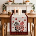 thumbnail image 3 of Valentine's Day Cotton Linen Table Runner for Dining Kitchen, Love Gnomes Bow Red and Black Plaid Beige Wedding Outdoor Party Tablerunners, Dresser Scarf Coffee Tablecloth Runners 13x48 Inches, 3 of 8