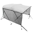 thumbnail image 4 of VEVOR 3 Bow Bimini Top Boat Cover, Detachable Mesh Sidewalls, 600D Polyester Canopy with 1" Aluminum Alloy Frame, Includes Storage Boot, 2 Support Poles, 2 Straps, 6'L x 46"H x 61"-66"W, Light Grey, 4 of 9