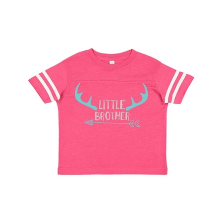 

Inktastic Little Brother Deer Antlers Arrow - Blue Gray Gift Toddler Boy Girl T-Shirt