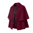 thumbnail image 2 of YTCAMLO Two Tier Flared Hem Lace Up Front Shoulder Cloak, Medieval Vintage Short Cape Poncho, Soft Comfort Cape Wraps, 2 of 6