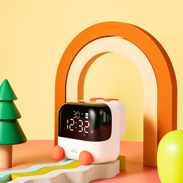 Reloj despertador para , luz , repetición, control táctil, temperatura para el dormitorio , reloj digital para , niñas, rojo BLESIY Lindo despertador