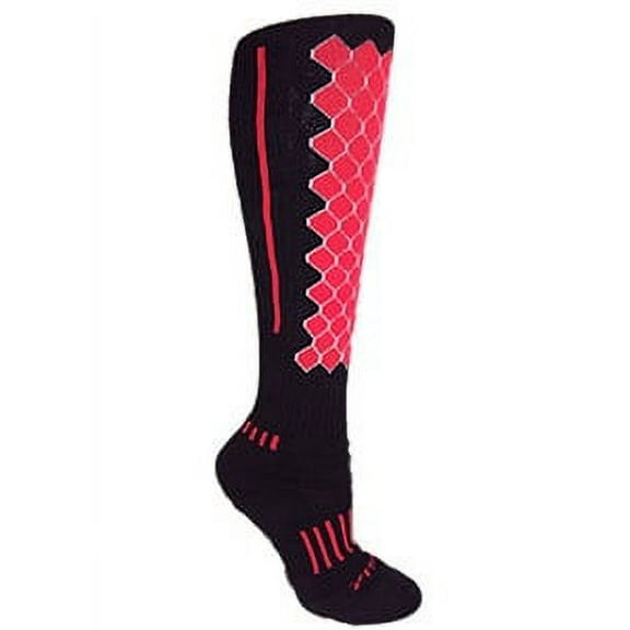 MOXY Socks Black with Fire Red Premium Deadlift HELIX Fitness Knee-High Socks