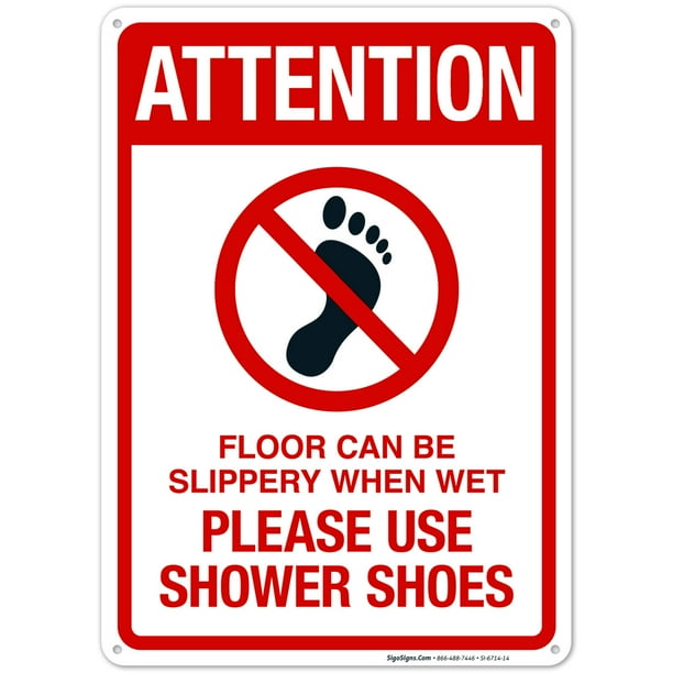 Attention Please Use Shower Shoes Sign, Pool Sign,