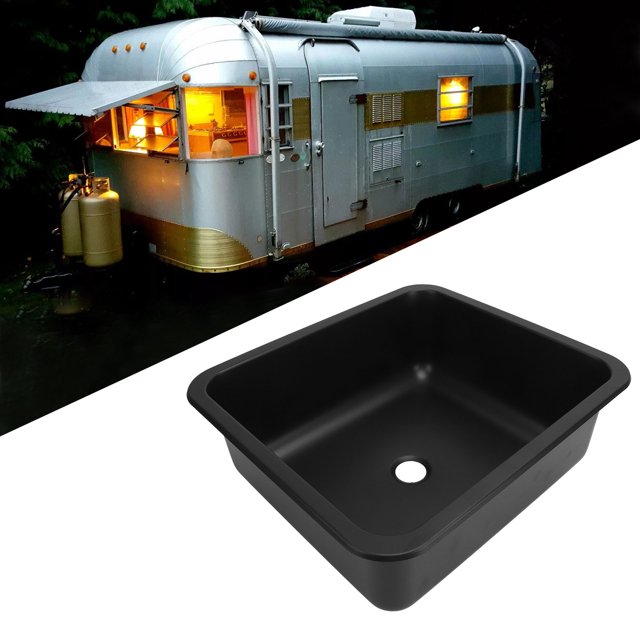 RV Sink, Stainless Steel Drop In Bar Sink Large Capacity Rectangular Topmount Hand Wash Basin Sink Small Single Bowl Sink with 1.6in Drain Hole for Caravan Boat Camper