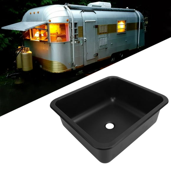 RV Sink, Stainless Steel Drop In Bar Sink Large Capacity Rectangular Topmount Hand Wash Basin Sink Small Single Bowl Sink with 1.6in Drain Hole for Caravan Boat Camper