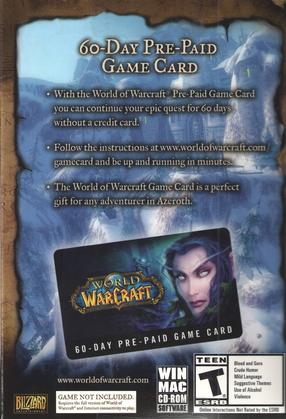 Warcraft 60 Day Sub Card Activision Blizzard Pc Software
