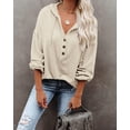 thumbnail image 3 of Autumn and winter women's tops casual loose solid color hoodie sweatshirt, 3 of 5