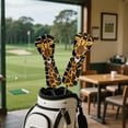 thumbnail image 4 of Yuyamidu Giraffe Golf Head Covers Cute Golf Club Head Cover for Driver Fairway Wood Hybrid Men Women, Waterproof Leather, 4 of 8