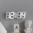 thumbnail image 6 of 3D LED Digital Wall Clock Dimmable Nightlight Decor LED Digital Alarm Clocks with Temperature Display White, 6 of 8