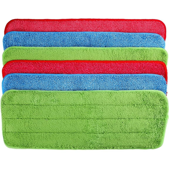 6 Pieces Microfiber Cleaning Pads Reveal Mop 16 to 18 inch Fit for Most Spray Mops and Reveal Mops Washable (16.5 x 5.5 inch)