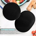 thumbnail image 4 of Silicone pot holder Set: Heat resistant oven heat pad with pocket non-slip grip Large pot holder for kitchen baking cooking - black, 4 of 7