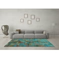 thumbnail image 3 of Ahgly Company Indoor Rectangle Abstract Light Blue Contemporary Area Rugs, 2' x 5', 3 of 4