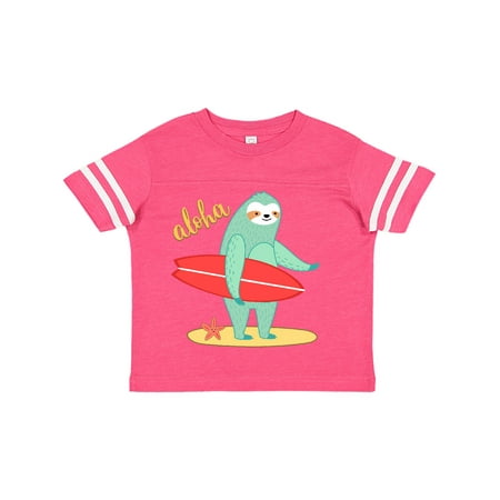 

Inktastic Beach Sloth Surfing Aloha Gift Toddler Boy or Toddler Girl T-Shirt