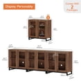thumbnail image 2 of WAMPAT Modern TV Stand with Glass Doors for 110 inch TVs, Farmhouse Entertainment Center TV Console with Adjustable Shelves for Living Room, Bedroom, Brown, 2 of 10