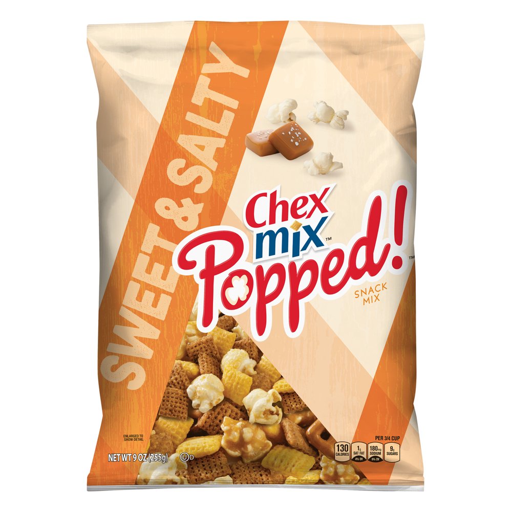 Chex Mix Popped! Sweet and Salty Snack Mix, 9 oz Bag