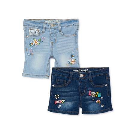 

Wallflower Toddler Girl Embellished Denim Shorts 2-Pack Sizes 2T-4T